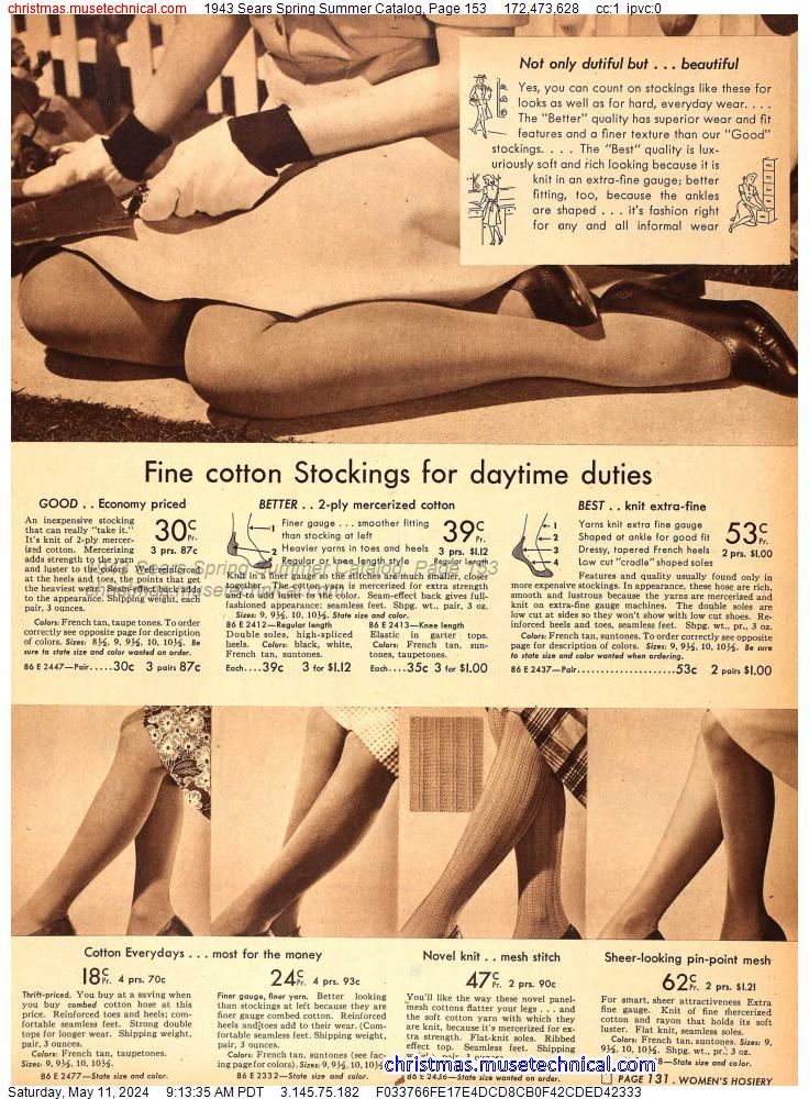 1943 Sears Spring Summer Catalog, Page 153