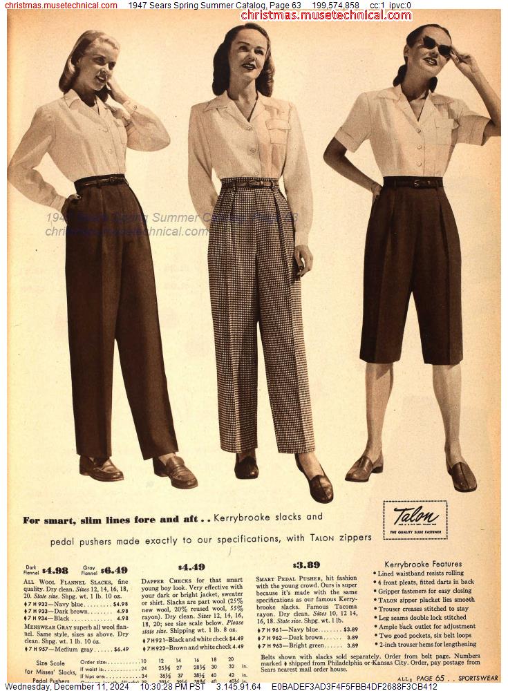 1947 Sears Spring Summer Catalog, Page 63