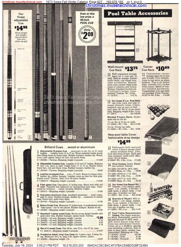 1973 Sears Fall Winter Catalog, Page 627
