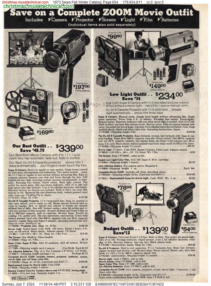 1973 Sears Fall Winter Catalog, Page 654