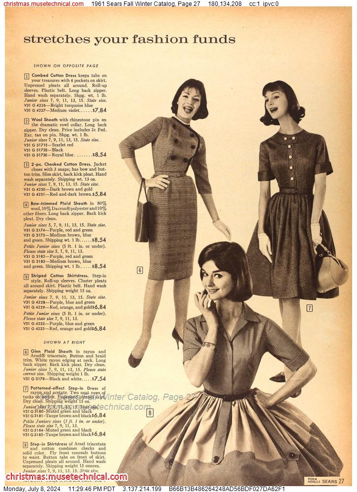 1961 Sears Fall Winter Catalog, Page 27