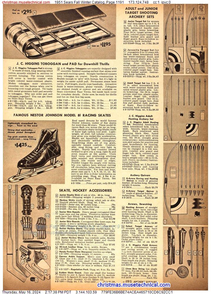 1951 Sears Fall Winter Catalog, Page 1191