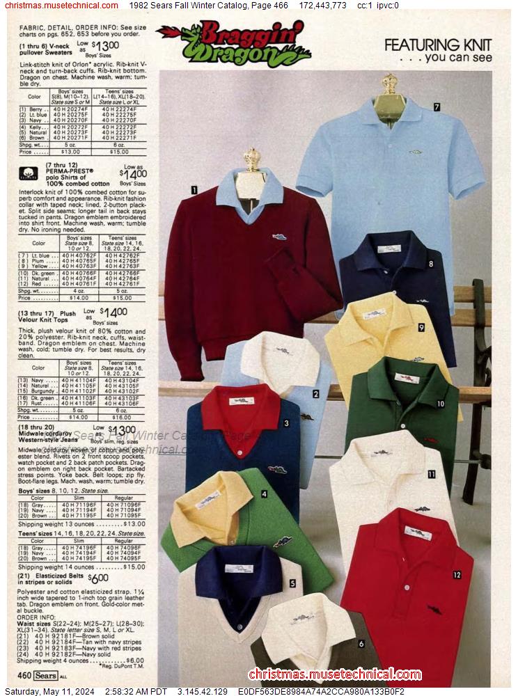 1982 Sears Fall Winter Catalog, Page 466