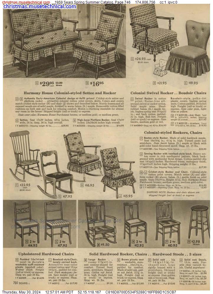 1959 Sears Spring Summer Catalog, Page 746