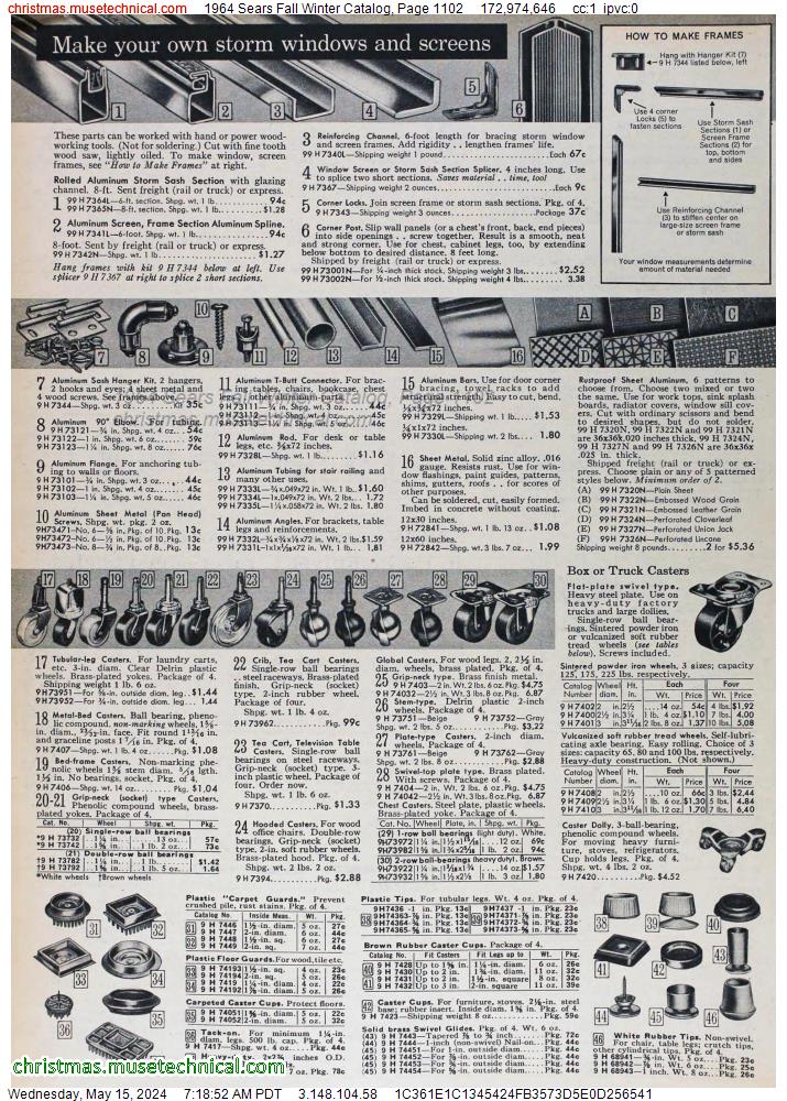 1964 Sears Fall Winter Catalog, Page 1102