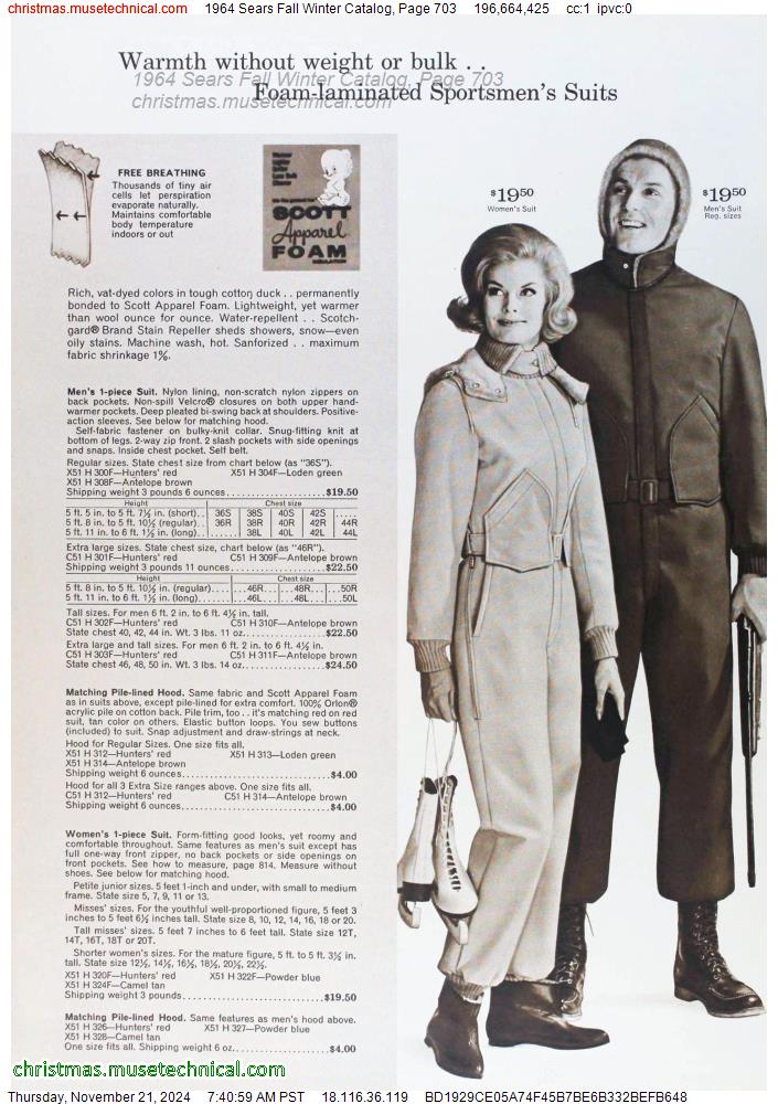 1964 Sears Fall Winter Catalog, Page 703