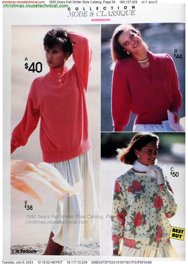 1990 Sears Fall Winter Style Catalog, Page 36