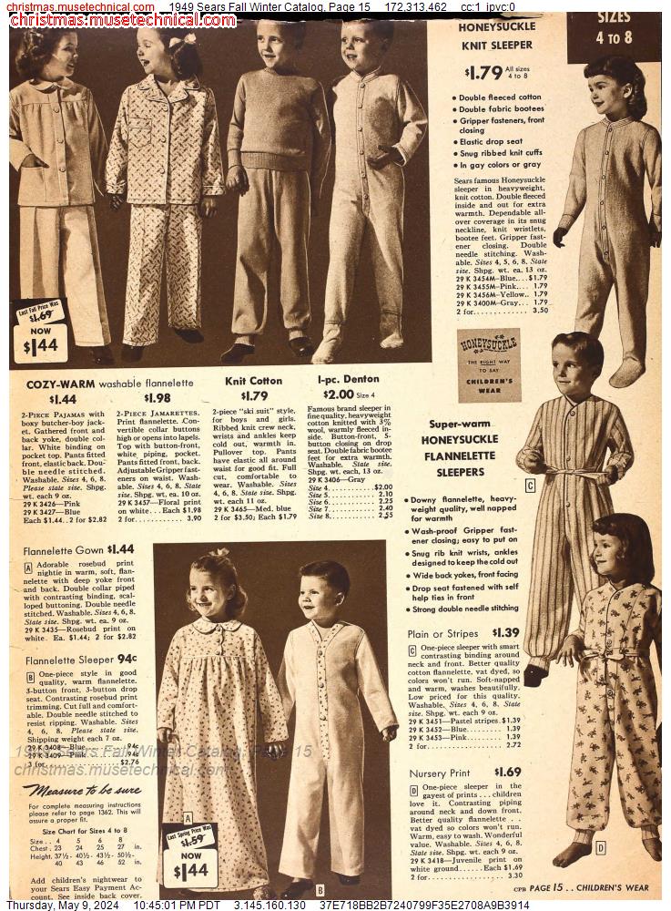 1949 Sears Fall Winter Catalog, Page 15