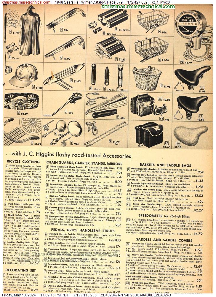 1948 Sears Fall Winter Catalog, Page 579