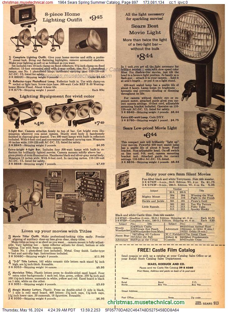 1964 Sears Spring Summer Catalog, Page 897