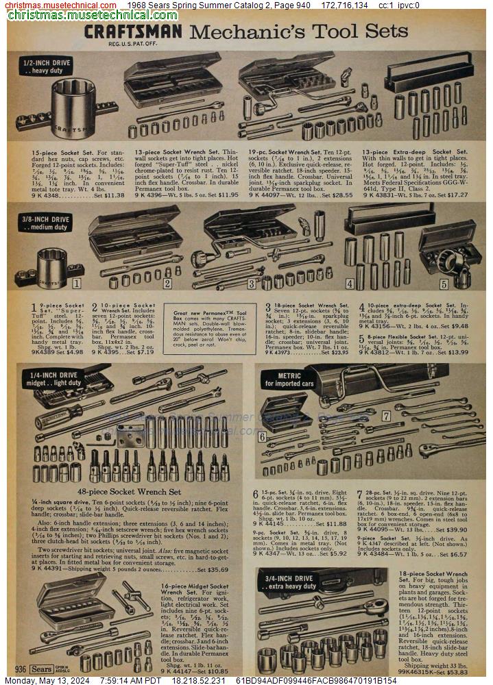 1968 Sears Spring Summer Catalog 2, Page 940