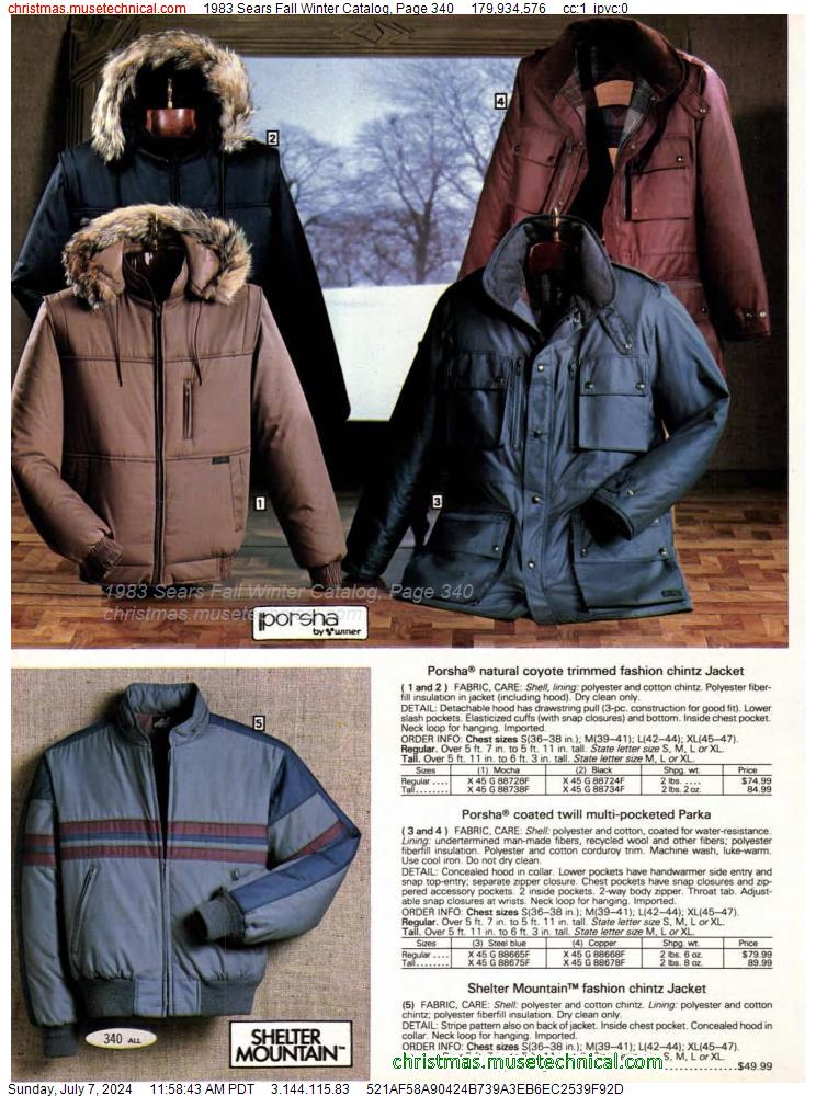 1983 Sears Fall Winter Catalog, Page 340