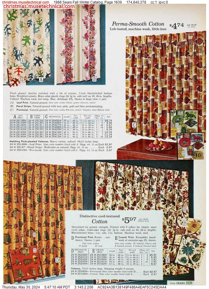1966 Sears Fall Winter Catalog, Page 1639
