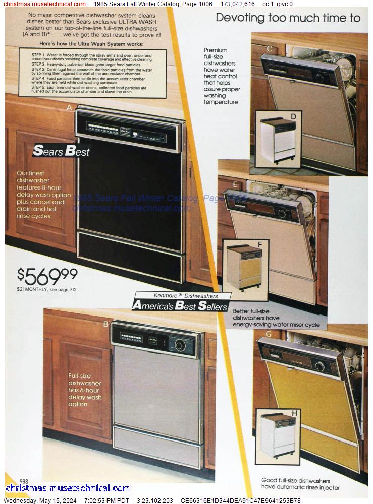 1985 Sears Fall Winter Catalog, Page 1006
