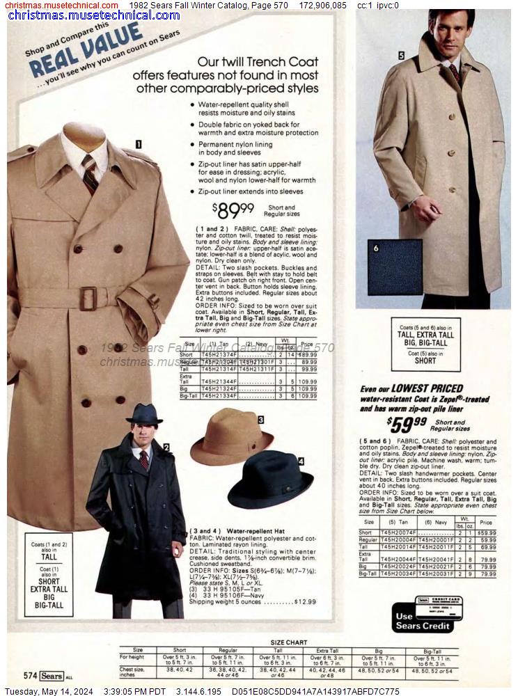 1982 Sears Fall Winter Catalog, Page 570