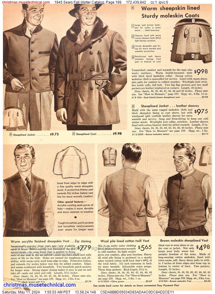 1945 Sears Fall Winter Catalog, Page 199