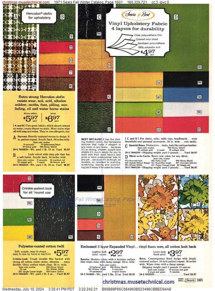 1971 Sears Fall Winter Catalog, Page 1601