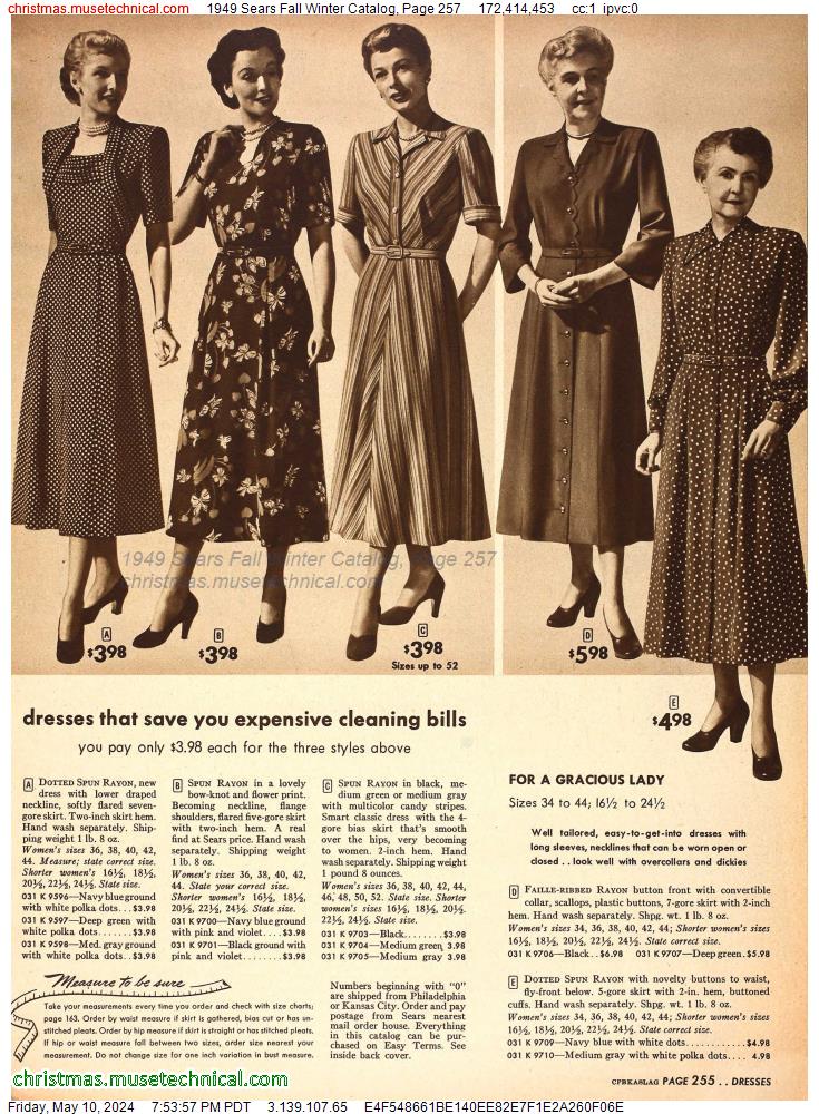 1949 Sears Fall Winter Catalog, Page 257