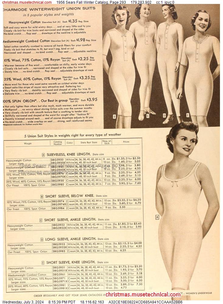 1956 Sears Fall Winter Catalog, Page 293