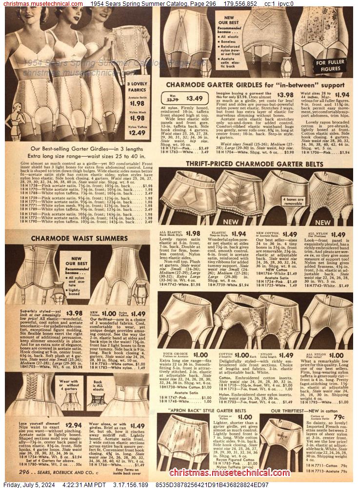 1954 Sears Spring Summer Catalog, Page 296