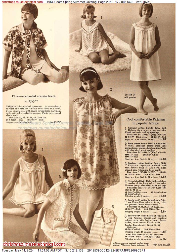 1964 Sears Spring Summer Catalog, Page 296