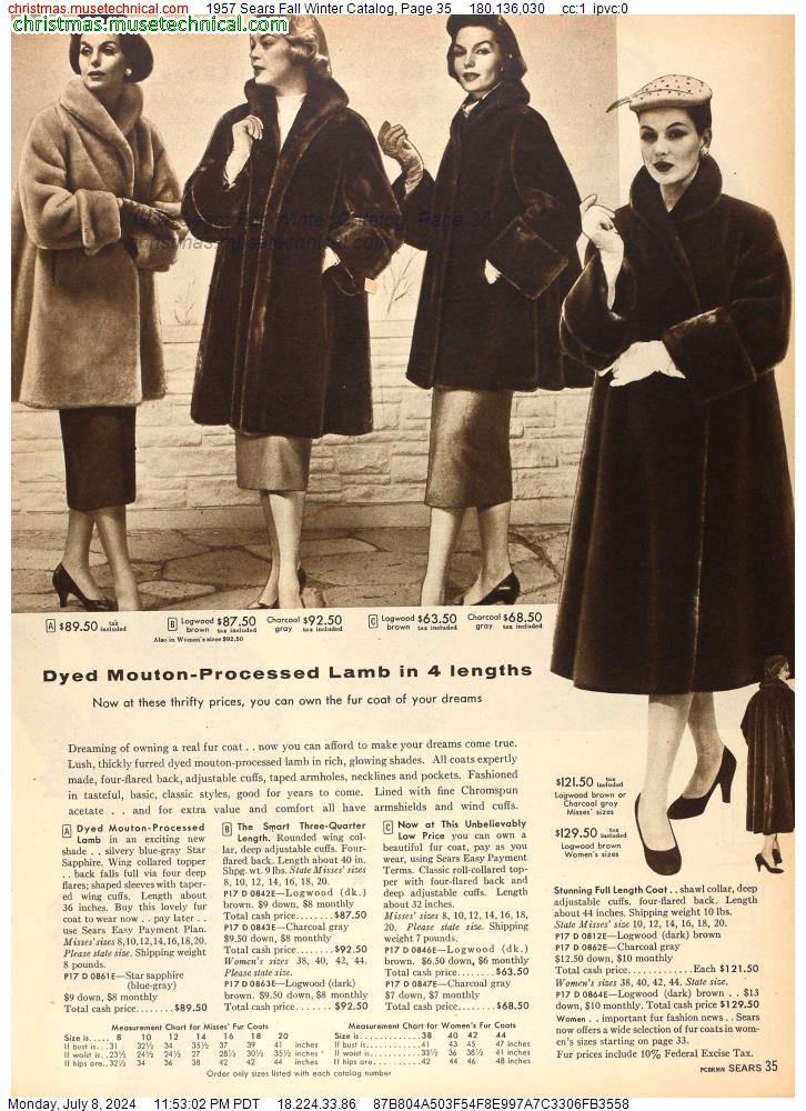 1957 Sears Fall Winter Catalog, Page 35