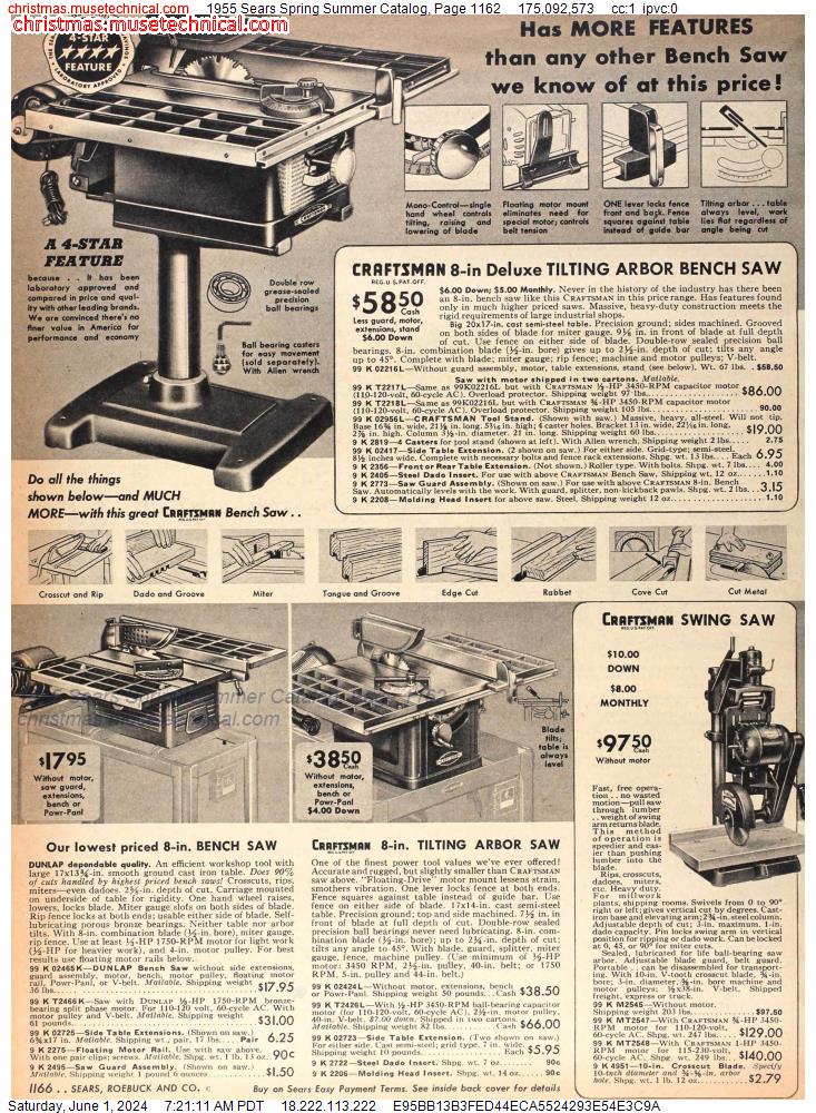 1955 Sears Spring Summer Catalog, Page 1162