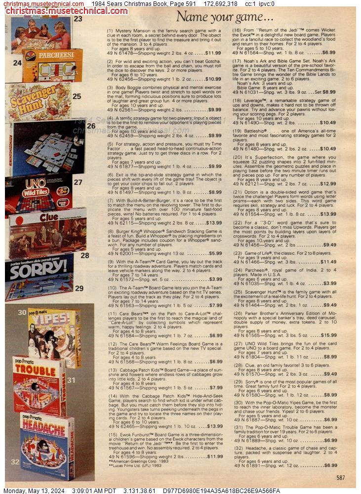 1984 Sears Christmas Book, Page 591