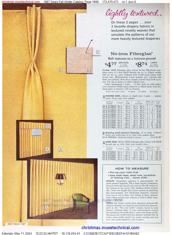 1967 Sears Fall Winter Catalog, Page 1668