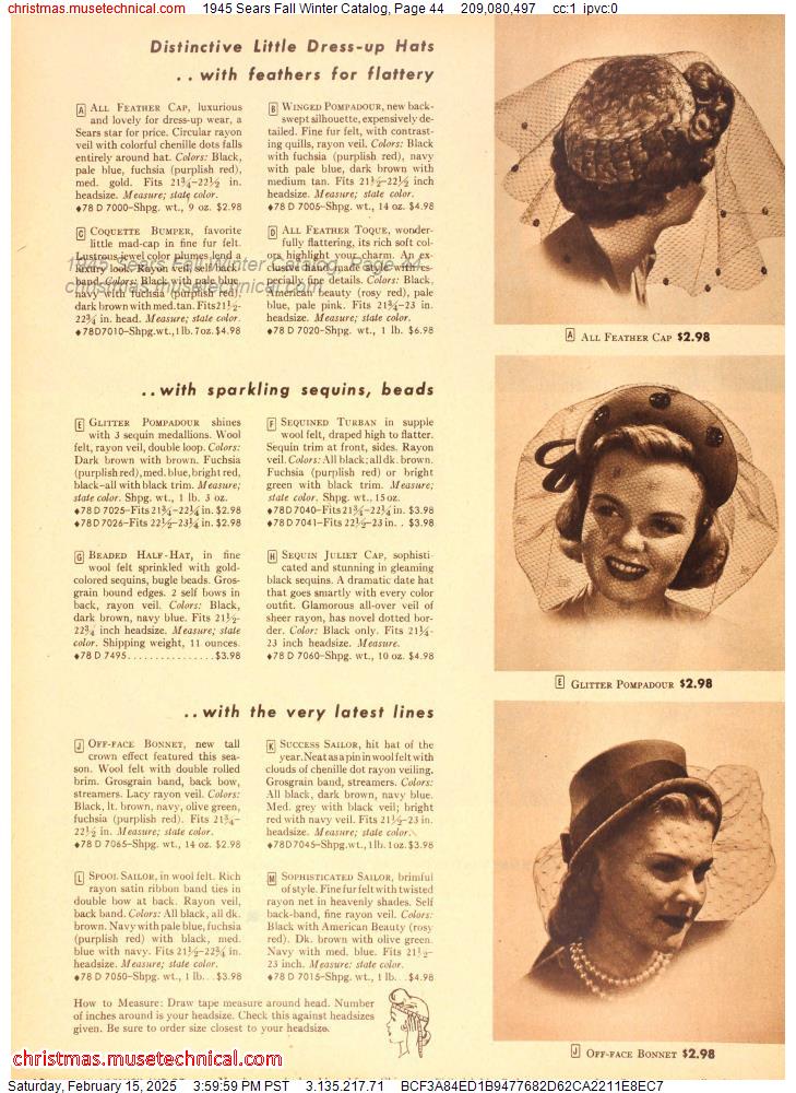 1945 Sears Fall Winter Catalog, Page 44