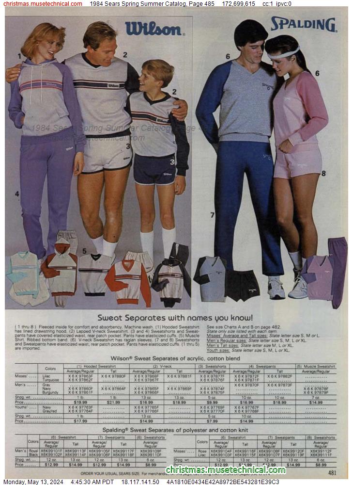 1984 Sears Spring Summer Catalog, Page 485