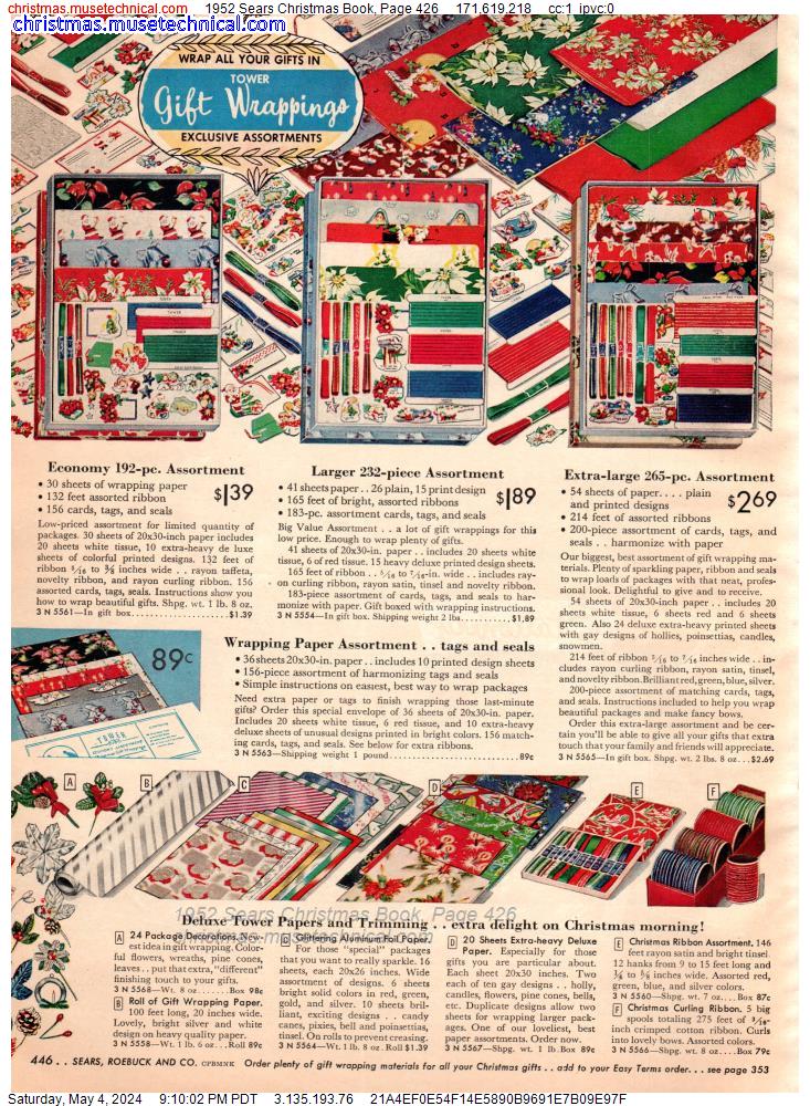 1952 Sears Christmas Book, Page 426