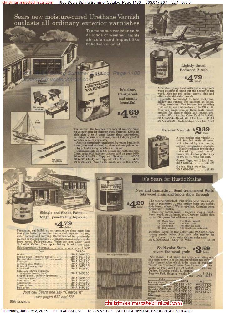 1965 Sears Spring Summer Catalog, Page 1100