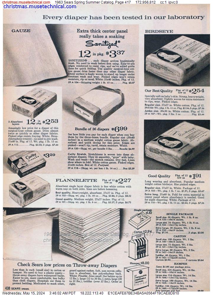 1963 Sears Spring Summer Catalog, Page 417