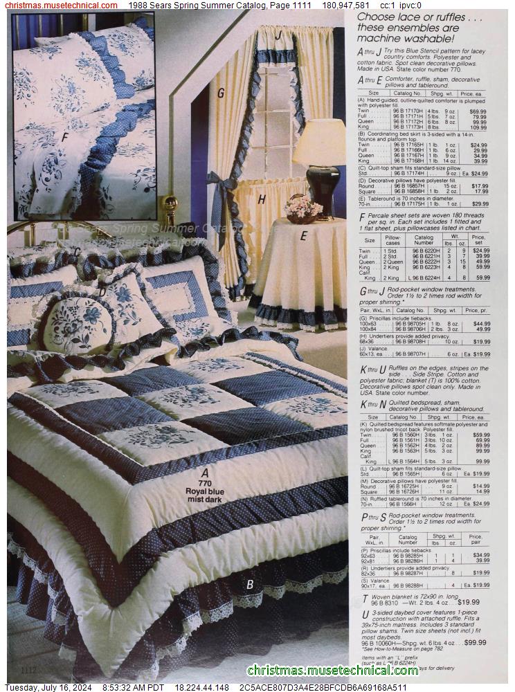 1988 Sears Spring Summer Catalog, Page 1111