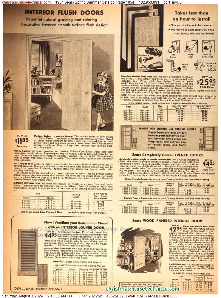 1954 Sears Spring Summer Catalog, Page 1054