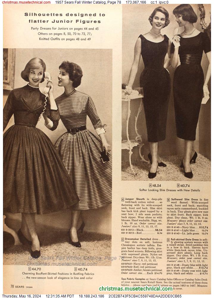 1957 Sears Fall Winter Catalog, Page 78