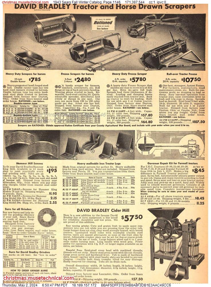 1943 Sears Fall Winter Catalog, Page 1146