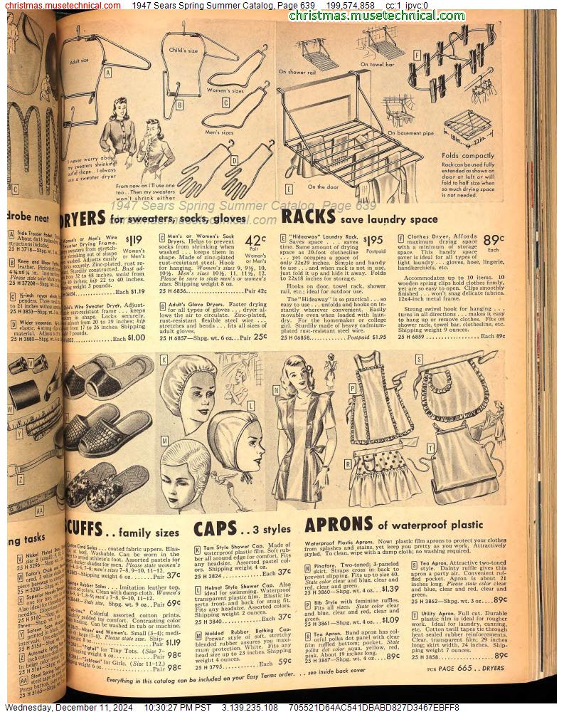 1947 Sears Spring Summer Catalog, Page 639