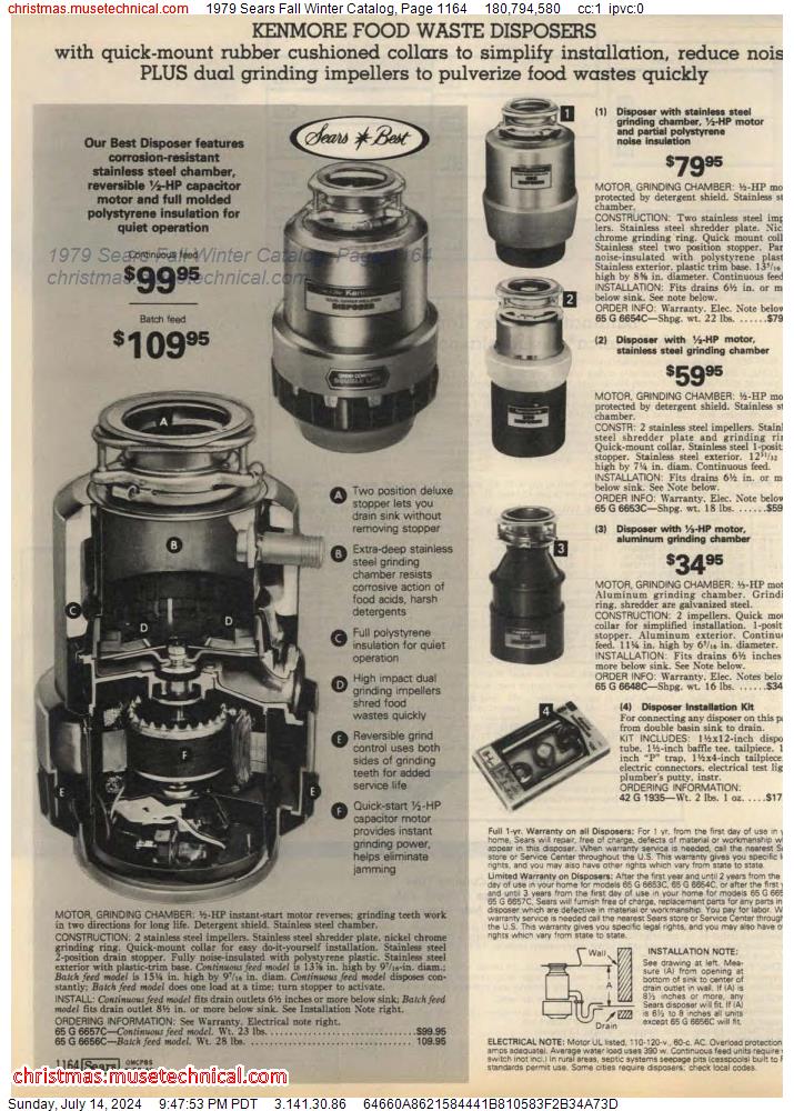 1979 Sears Fall Winter Catalog, Page 1164