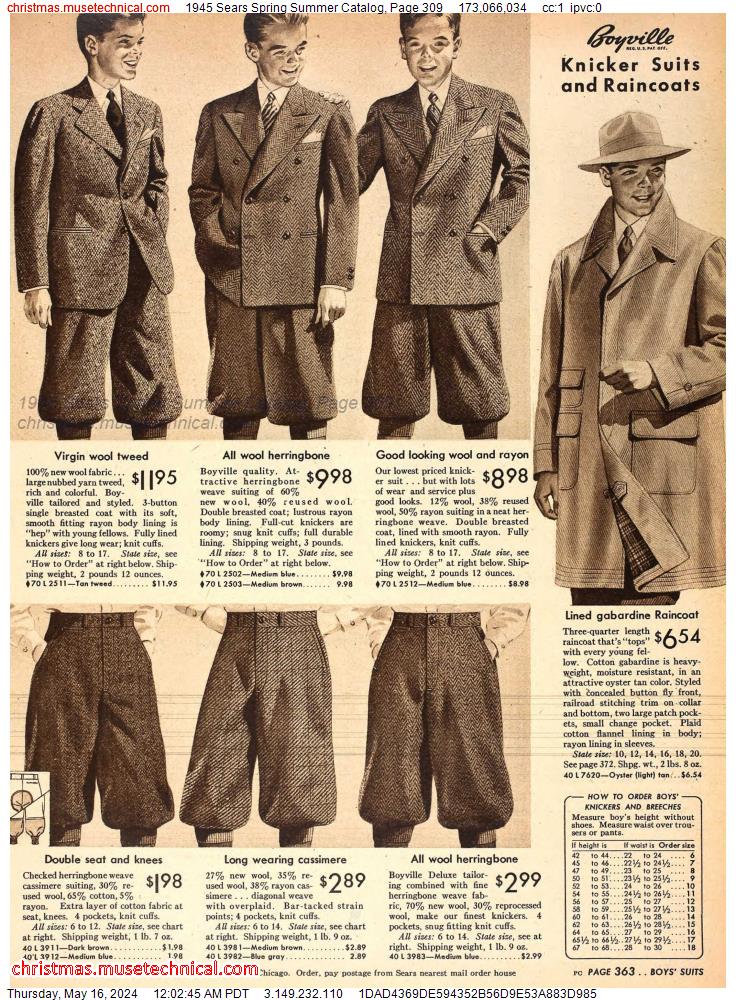 1945 Sears Spring Summer Catalog, Page 309