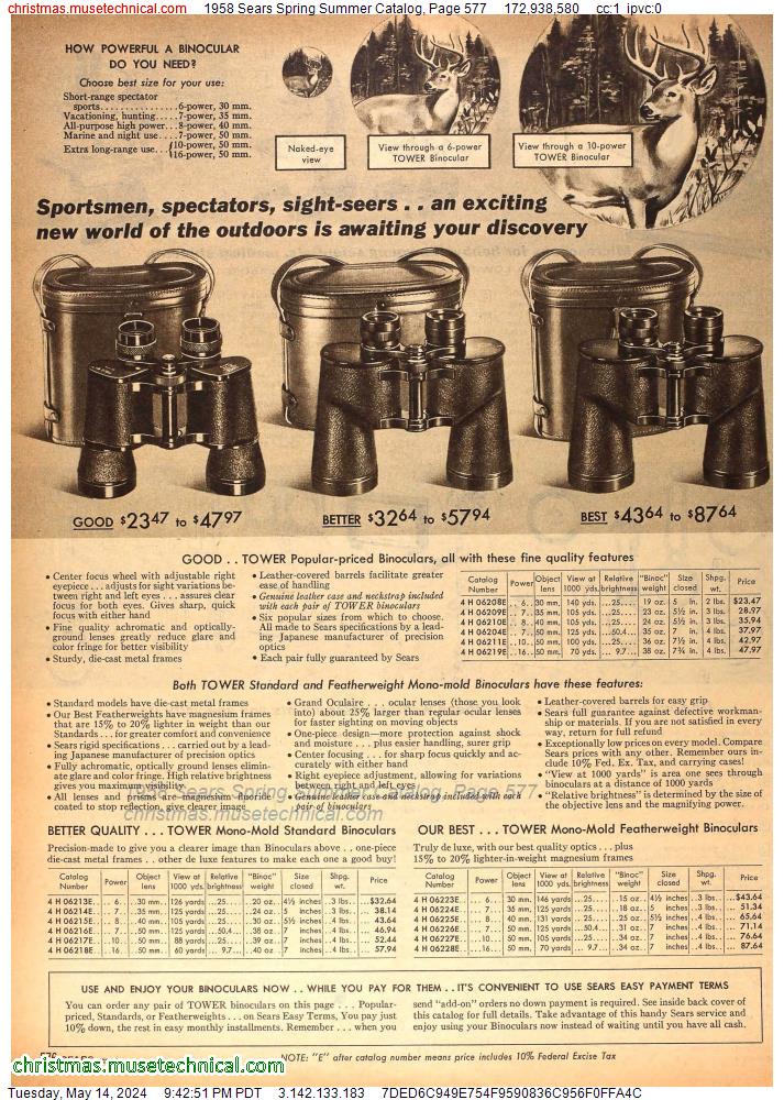 1958 Sears Spring Summer Catalog, Page 577