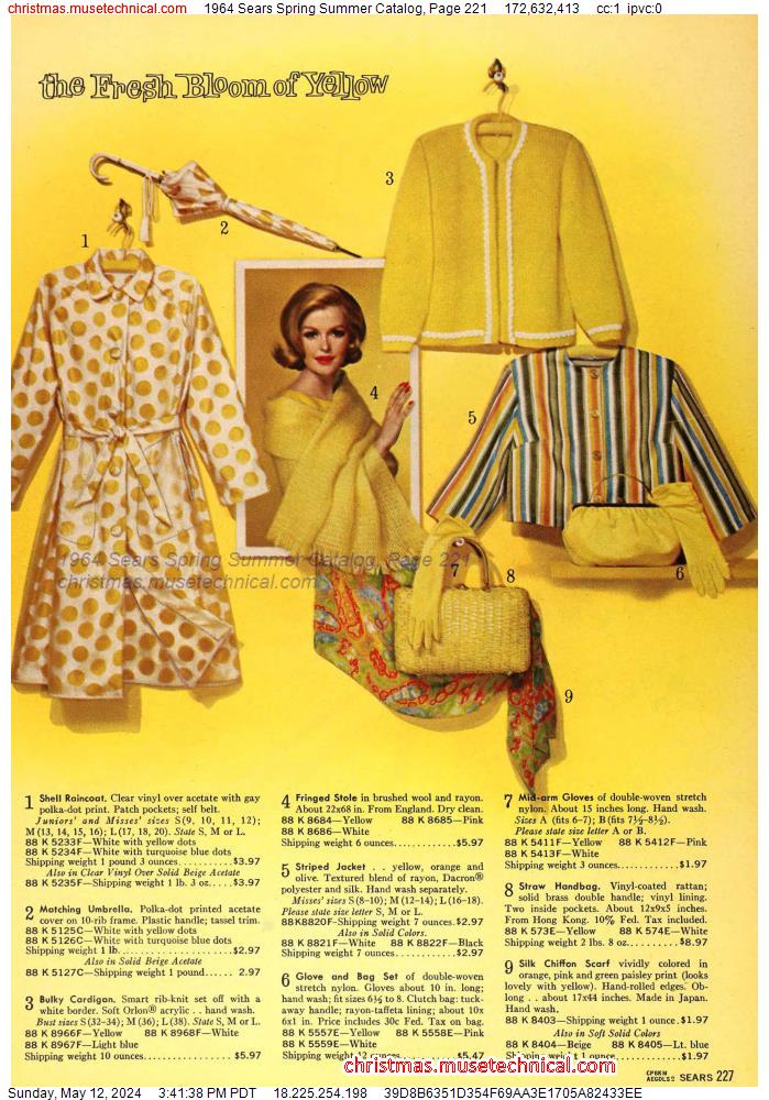 1964 Sears Spring Summer Catalog, Page 221