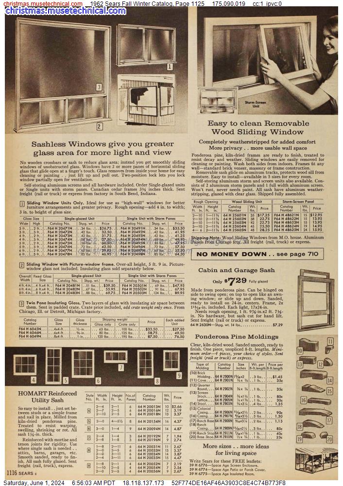 1962 Sears Fall Winter Catalog, Page 1125
