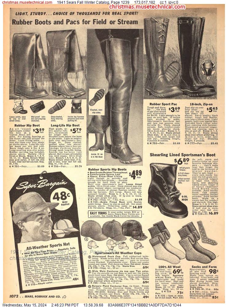 1941 Sears Fall Winter Catalog, Page 1239