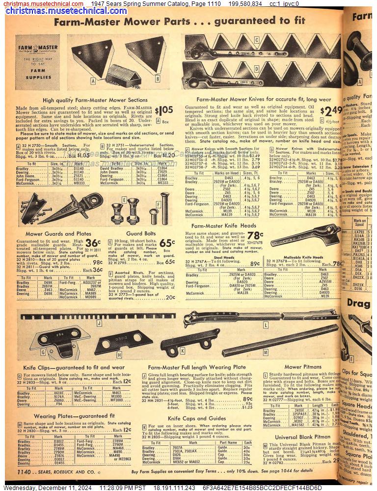 1947 Sears Spring Summer Catalog, Page 1110