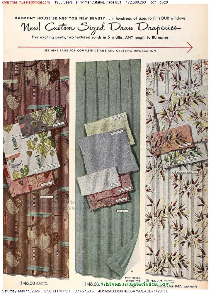 1955 Sears Fall Winter Catalog, Page 851