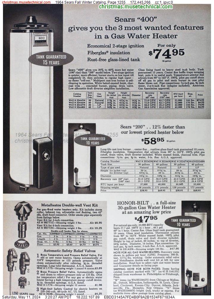 1964 Sears Fall Winter Catalog, Page 1255
