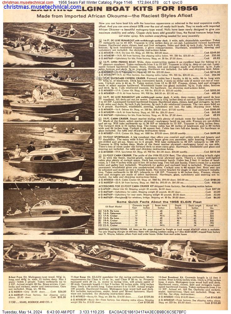 1956 Sears Fall Winter Catalog, Page 1146