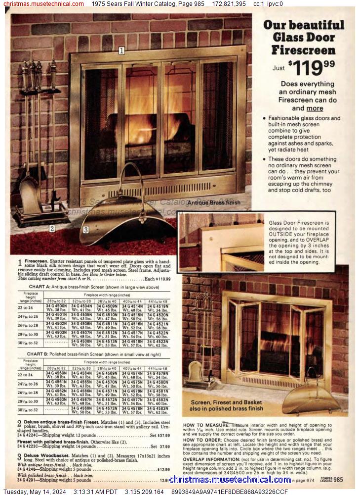 1975 Sears Fall Winter Catalog, Page 985